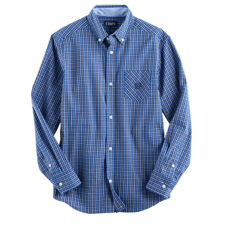 Boys 4-20 Chaps Plaid Button-down Shirt, Size: 18-20, Med Blue