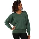 Women's Soybu Solitude Dolman Long Sleeve Sweatshirt, Size: Medium, Green