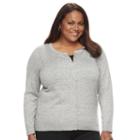 Plus Size Essential Croft & Barrow&reg; Button-front Cardigan, Women's, Size: 3xl, Med Grey