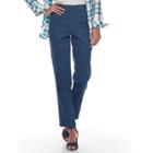Women's Croft & Barrow&reg; Classic Pull-on Jeans, Size: Large, Dark Blue