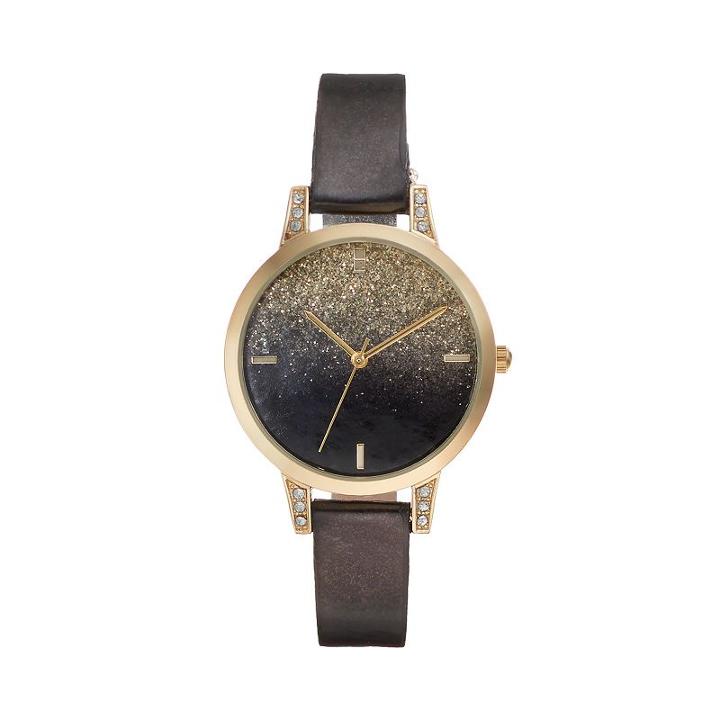 Folio Women's Crystal Watch, Size: Small, Black