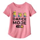 Girls 7-16 Despicable Me Minions Dance Mode On Graphic Tee, Size: Large, Pink
