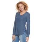 Juniors' Pink Republic Lace-up Side Sweater, Teens, Size: Xs, Blue Other