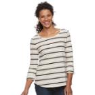 Women's Croft & Barrow&reg; Slubbed Scoopneck Tee, Size: Xxl, Med Beige