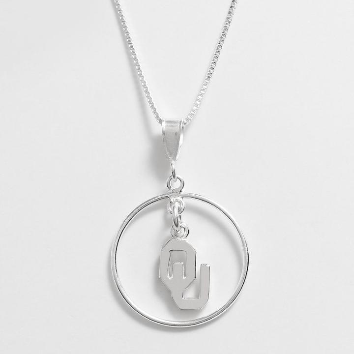 Dayna U Oklahoma Sooners Sterling Silver Logo Pendant, Women's, Size: 16, Grey