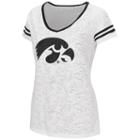 Juniors' Campus Heritage Iowa Hawkeyes Contrasting Ringer Tee, Women's, Size: Large, Oxford