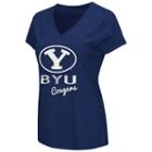 Women's Campus Heritage Byu Cougars V-neck Tee, Size: Xxl, Blue (navy)