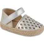 Baby Girl Wee Kids Metallic Laser-cut Espadrille Crib Shoes, Size: 0, Multicolor