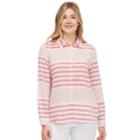Women's Izod Weekend Linen-blend Shirt, Size: Medium, Red