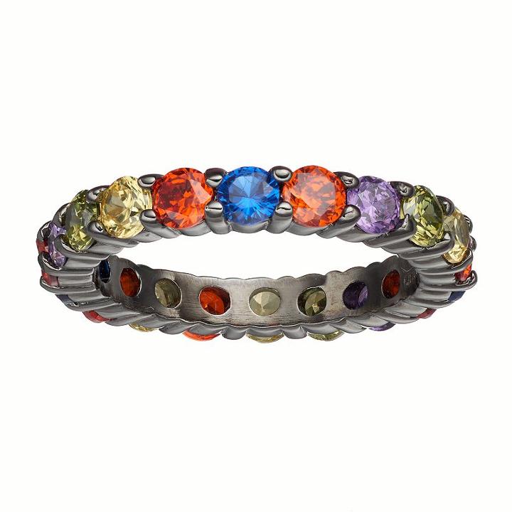 Sophie Miller Lab-created Blue Spinel & Cubic Zirconia Ring, Women's, Size: 8, Multicolor