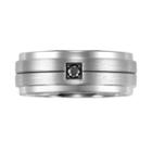 Cherish Always Stainless Steel 1/10-ct. T.w. Black Diamond Wedding Ring - Men, Size: 9