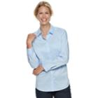 Women's Croft & Barrow&reg; Easy Care Shirt, Size: Medium, Light Blue