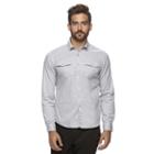 Men's Marc Anthony Slim-fit Textured Stretch Button-down Shirt, Size: Medium, Med Grey