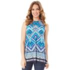 Women's Apt. 9&reg; Printed Swing Tank, Size: Small, Blue Medallion