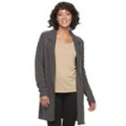 Juniors' Candie's&reg; Open-front Long Cardigan, Teens, Size: Large, Med Grey