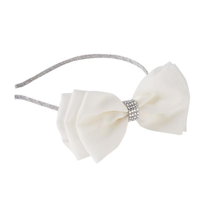 Girls 4-16 Chiffon Bow Headband, White Oth