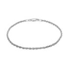 Sterling Silver Rope Chain Bracelet - 8 In, Women's, Size: 8, Grey