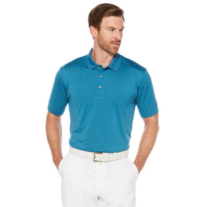 Men's Grand Slam Regular-fit Heathered Performance Golf Polo, Size: Small, Blue Other
