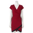 Juniors' Almost Famous Faux-wrap Dress, Teens, Size: Small, Red Overfl