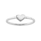 Sterling Silver Heart Midi Ring, Women's, Size: 3, Grey