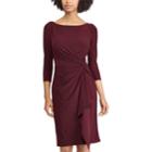 Petite Chaps Knot-front Ruffle Sheath Dress, Women's, Size: M Petite, Red