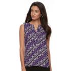 Petite Dana Buchman Crepe Sleeveless Blouse, Women's, Size: S Petite, Purple