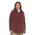 Plus Size Columbia Three Lakes Hooded Long Fleece Jacket, Women's, Size: 2xl, Brt Pink