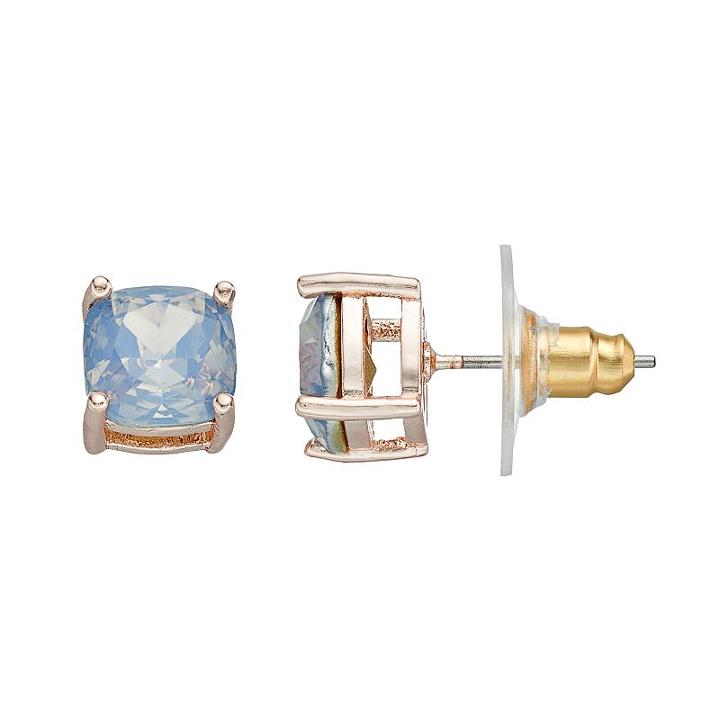 Lc Lauren Conrad Blue Faceted Stud Earrings, Women's
