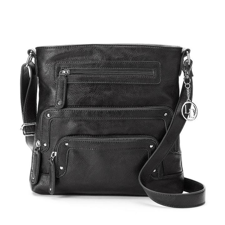 La Diva Zipper Crossbody Bag, Women's, Black