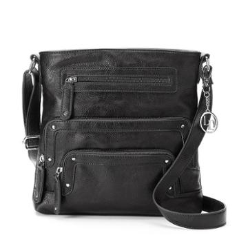 La Diva Zipper Crossbody Bag, Women's, Black