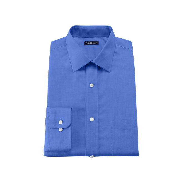 Big & Tall Croft & Barrow&reg; Checked No-iron Spread-collar Dress Shirt, Men's, Size: 20 34/5t, Blue