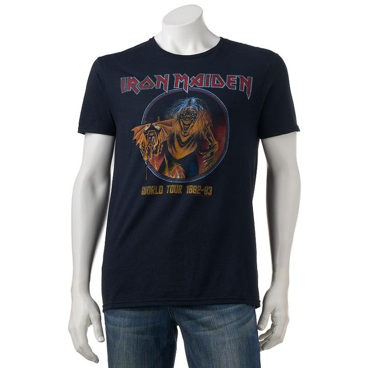 Men's Iron Maiden World Tour Tee, Size: Medium, Black