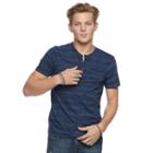 Men's Rock & Republic Textured Henley Tee, Size: Small, Blue