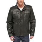 Men's Levi's&reg; Sherpa-lined Faux-leather Military Jacket, Size: Medium, Dark Brown