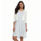 Women's Nina Leonard Ruffle Open-front Shrug, Size: Small, Natural