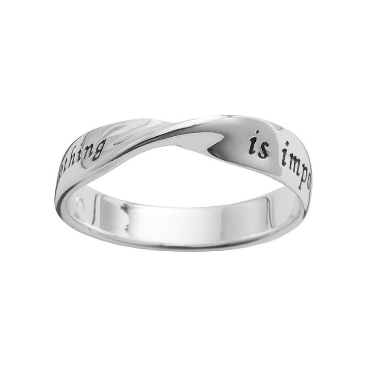 Primrose Sterling Silver Nothing Is Impossible Twist Ring, Women's, Size: 8, Grey