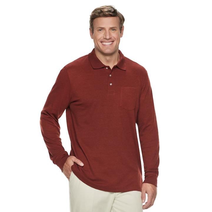Big & Tall Croft & Barrow&reg; Classic-fit Easy-care Polo, Men's, Size: M Tall, Dark Red