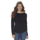 Petite Croft & Barrow&reg; Transfer Stitch Sweater, Women's, Size: M Petite, Black
