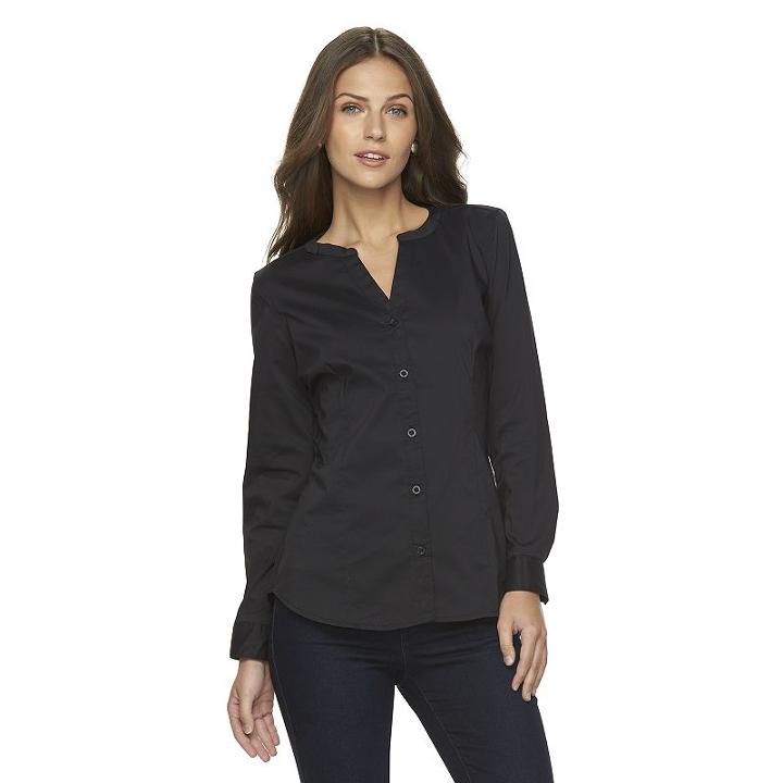 Women's Harve Benard Sofia Button-down Shirt, Size: Xl, Black