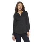 Women's Harve Benard Sofia Button-down Shirt, Size: Xl, Black