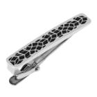 Stainless Steel Geometric Cell Tie Bar, Men's, Silver