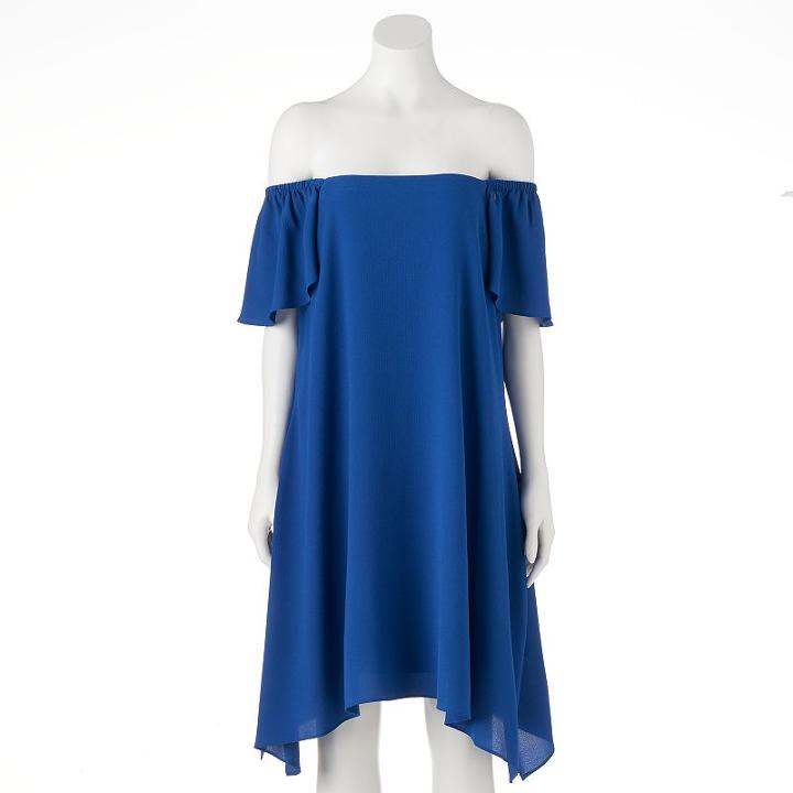 Women's Bethany Off-the-shoulder Shift Dress, Size: Xl, Brt Blue