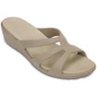Crocs Sanrah Women's Strappy Wedge Sandals, Size: 10, Lt Beige