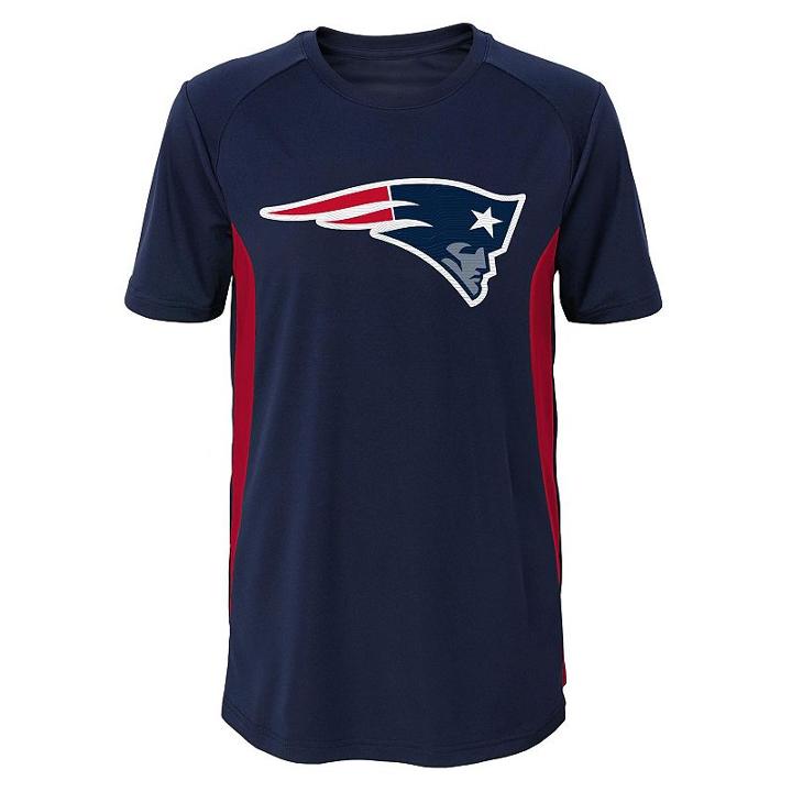 Boys 8-20 New England Patriots Logo Tee, Boy's, Size: M(10-12), Blue (navy)