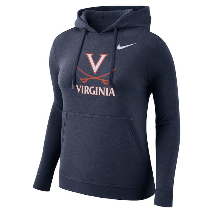 Women's Nike Virginia Cavaliers Fleece Hoodie, Size: Xl, Blue (navy)