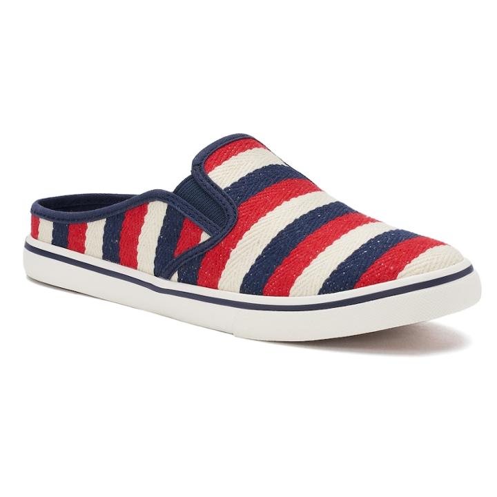 Chaps Jazmyn Women's Mules, Size: 5 B, Stripe Navy
