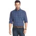 Big & Tall Arrow Regular-fit Plaid Button-down Shirt, Men's, Size: L Tall, Blue (navy)