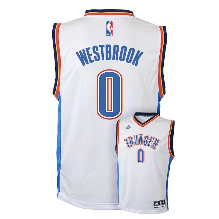 Boys 8-20 Adidas Oklahoma City Thunder Russell Westbrook Jersey, Size: S(8), White