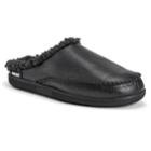 Men's Muk Luks Faux Leather Clog Slippers, Size: Large, Black