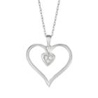 10k White Gold Diamond Accent Heart Pendant Necklace, Women's, Size: 18